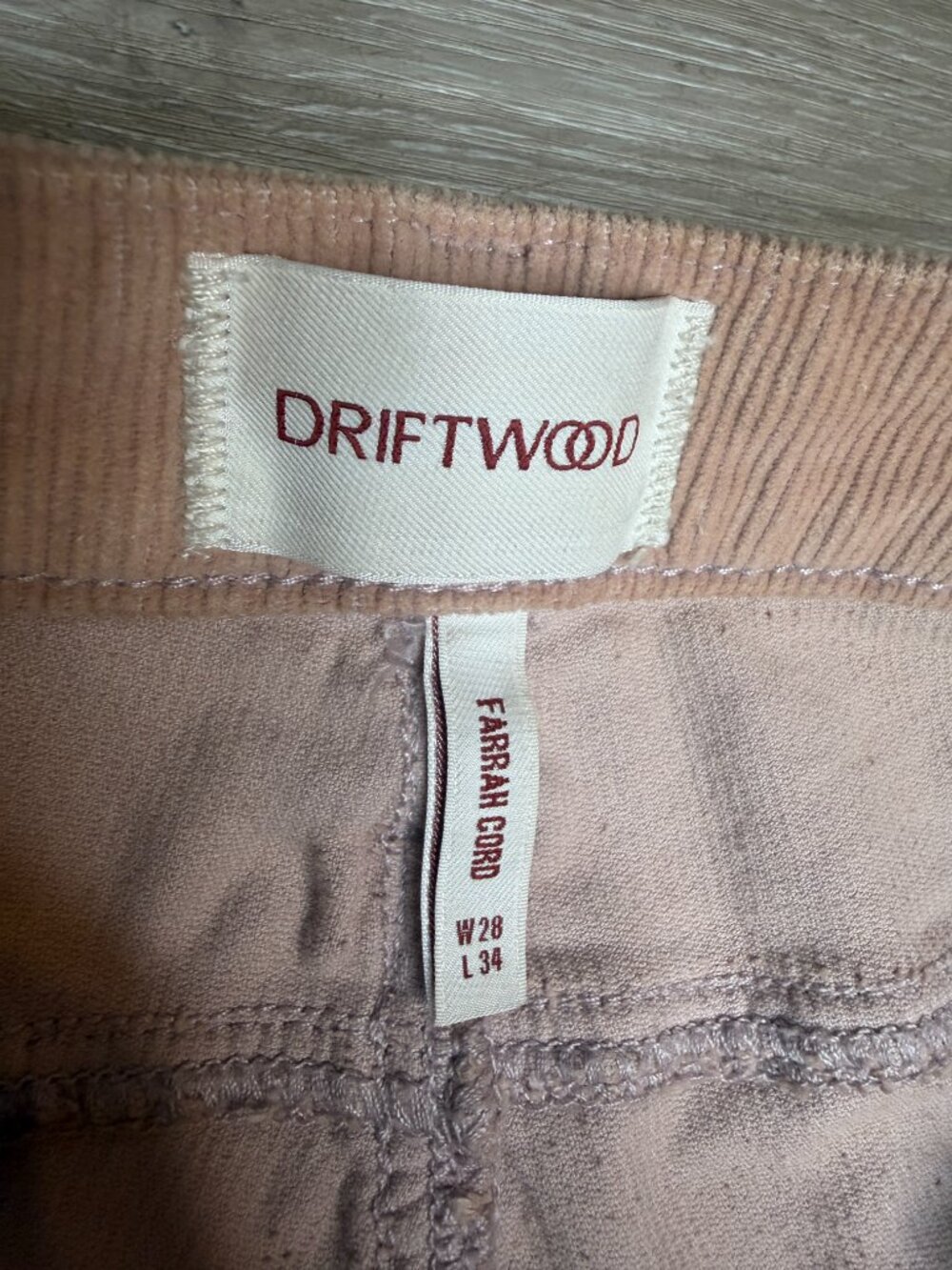 Driftwood Farrah Cord Floral Embroidered Flare Pants Pink Size 28 - Picture 4 of 6